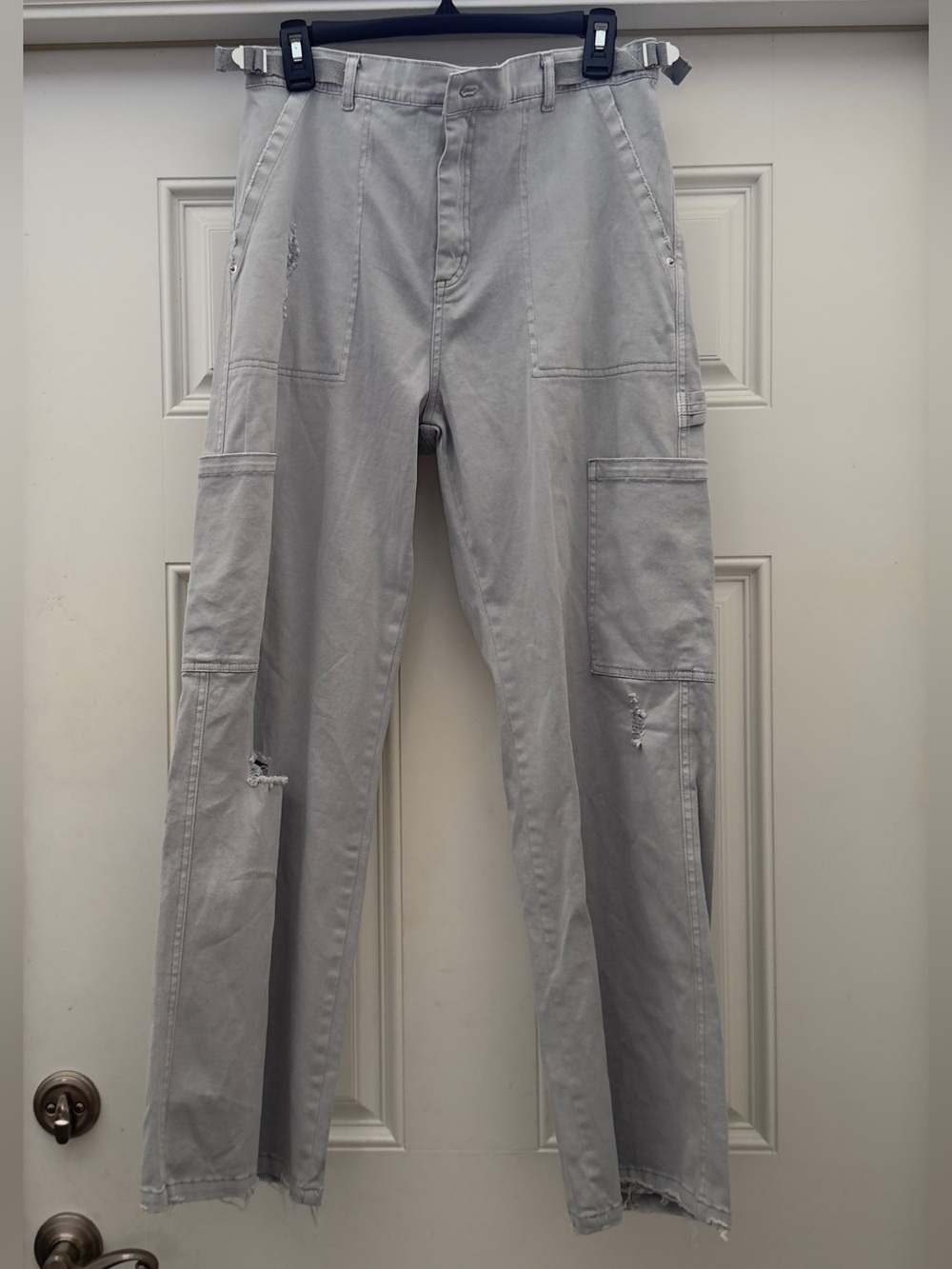 NWT Ultra Flirt Light Gray Utility Cargo Pants Extra Large